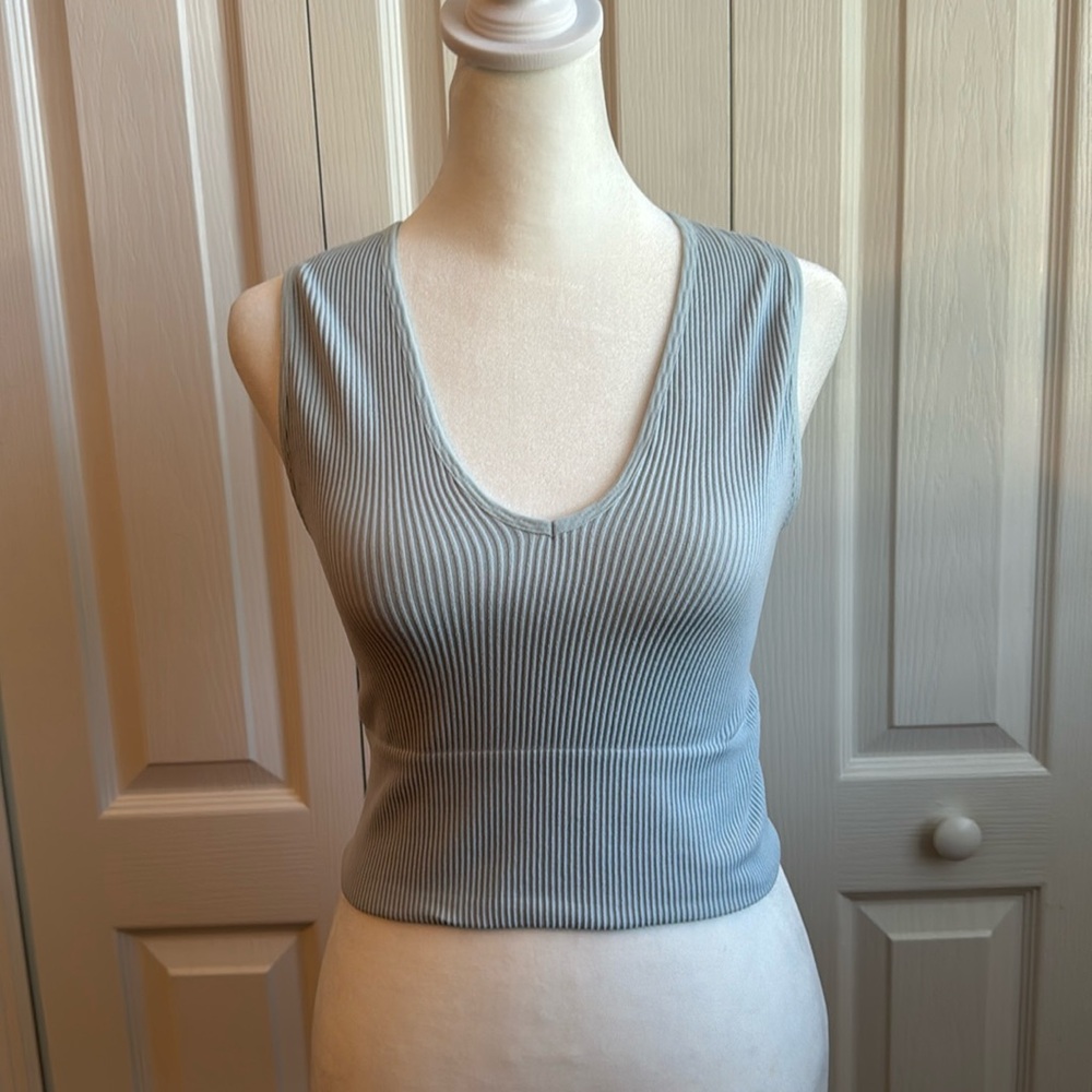 Francesca’s blue crop tank